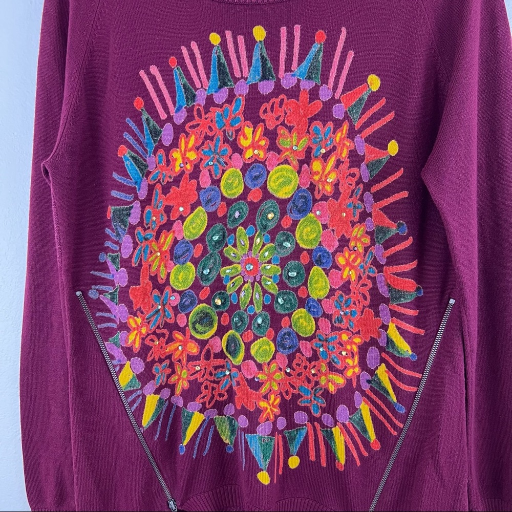 Desigual Eccentric Festive Long Sleeve Sweater Tunic L - Picture 3 of 11